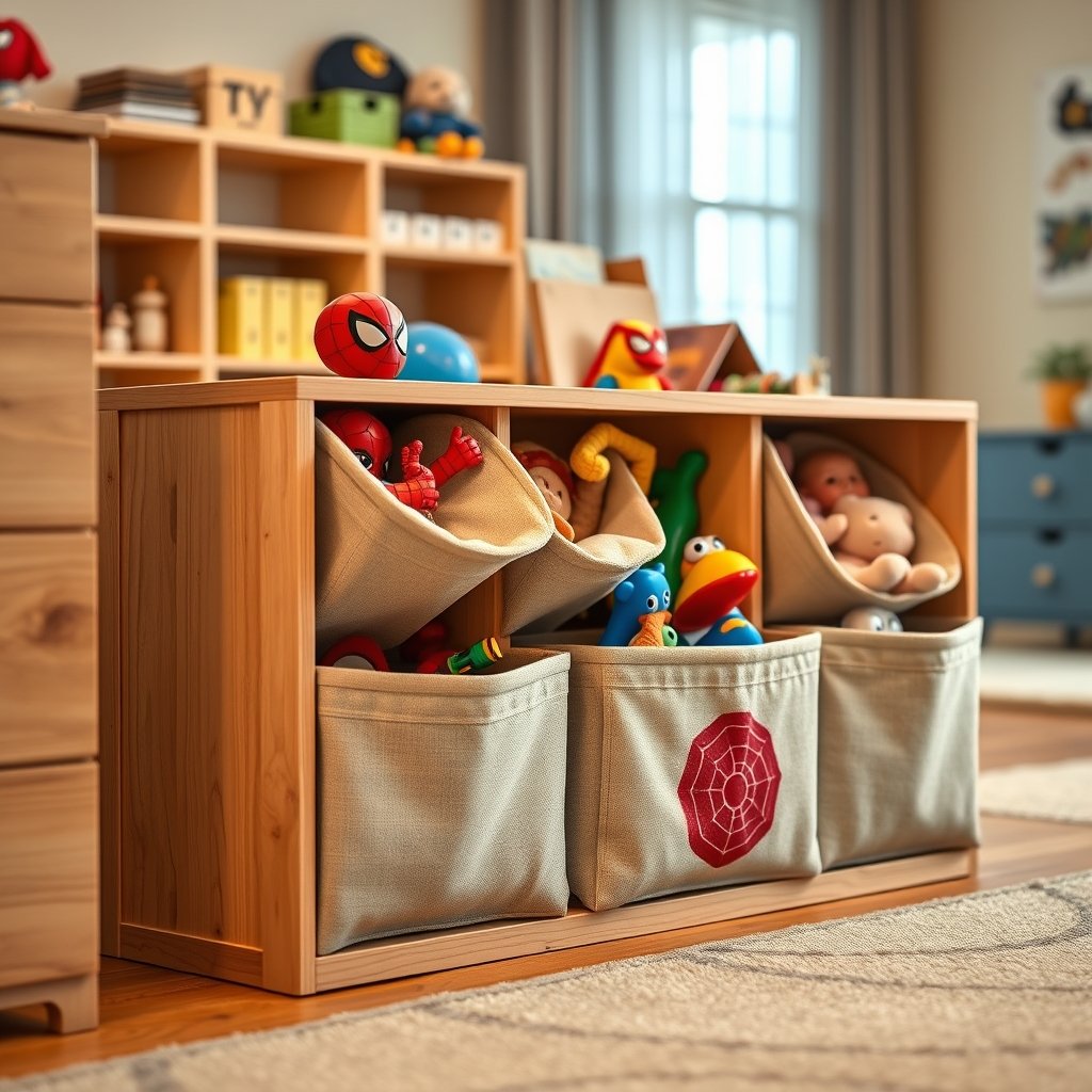 toy organizer in action