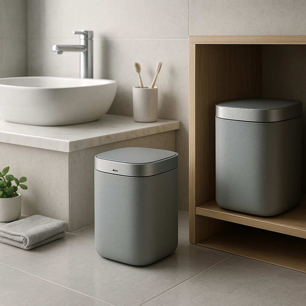 Vanpopubs 2 Pack 2.7 Gal Bathroom Trash Can with Lid, Automatic Trash Can Small Smart Garbage Can Touchless, Slim Motion Sensor Waterproof Plastic Trash Bins for Bedroom Office Kitchen Toilet product view